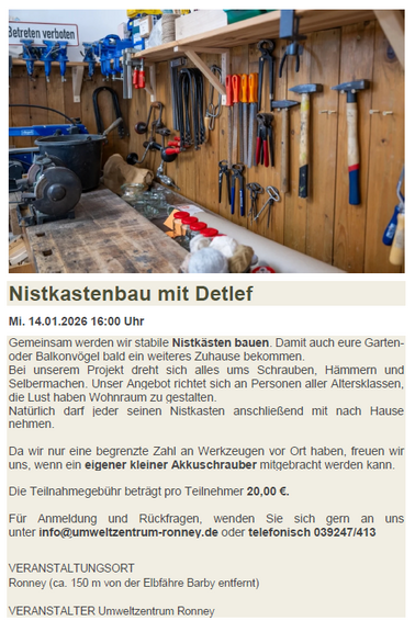 14.01. Nistkastenbau
