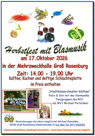 17.10. Herbstfest Groß Rosenburg